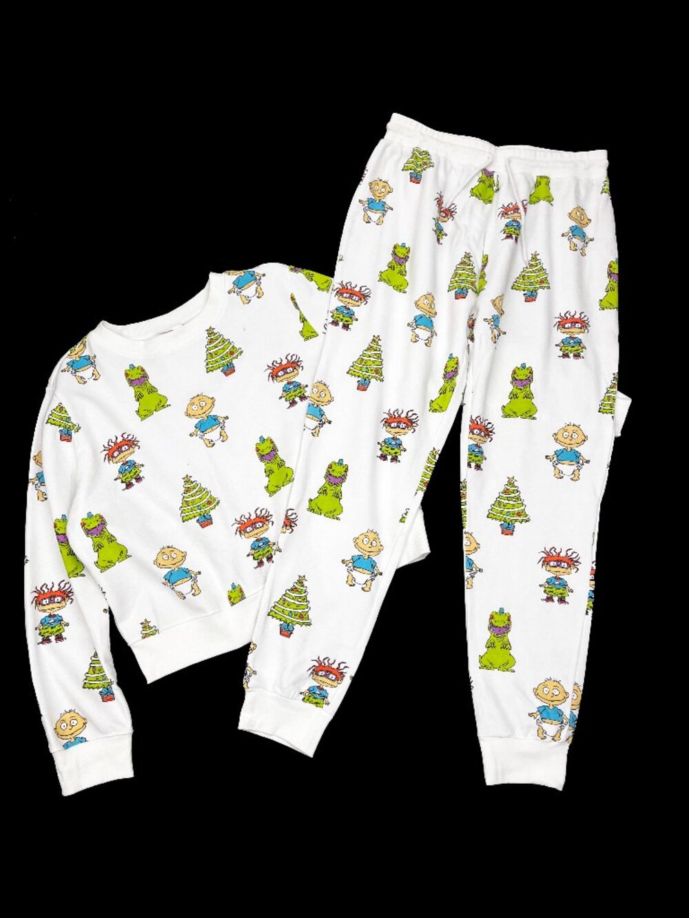 Rugrats White Christmas Jogger Sweatsuit Nickelodeon 2pc Set Womens 2X XXL